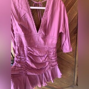 Trendy purple ruched dress